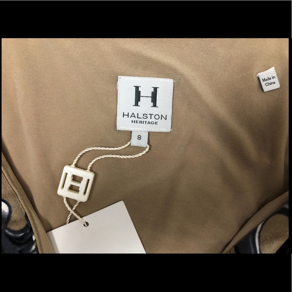 Halston Heritage Side Tie Cinched Silk Blend Dress - Picture 8 of 8